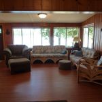 A sunny front room in the main cabin